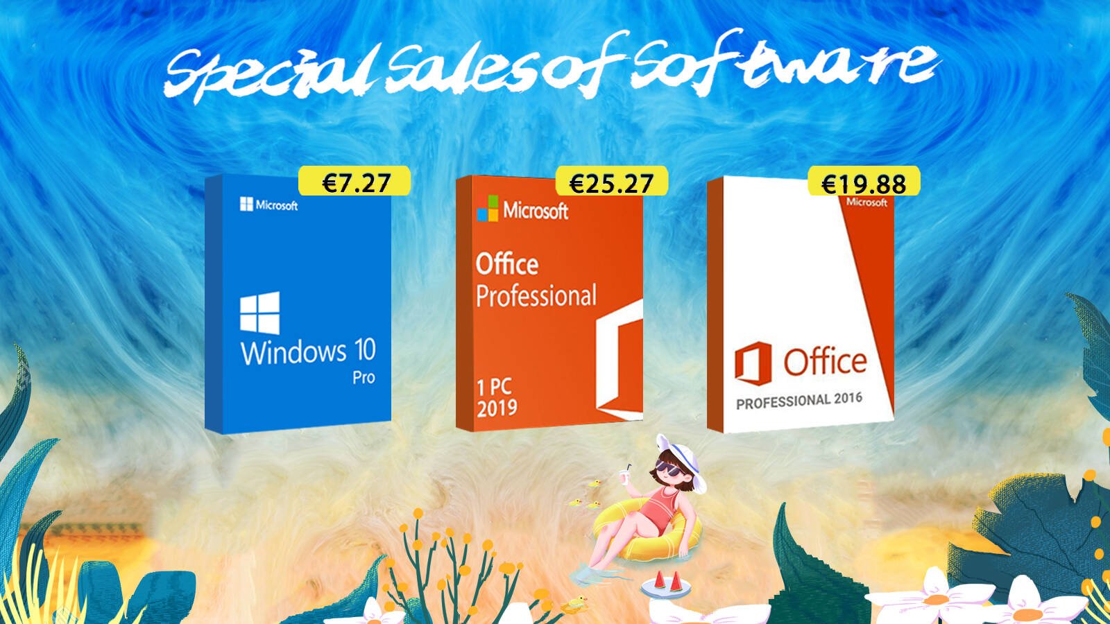 Immagine di Sconti speciali estivi sui software PC: Windows 10 Pro a 7€ e Office 2019 Pro a 25€