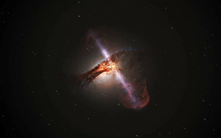 Immagine di Event Horizon fotografa il lancio di materiale cosmico dal centro della galassia Centaurus A