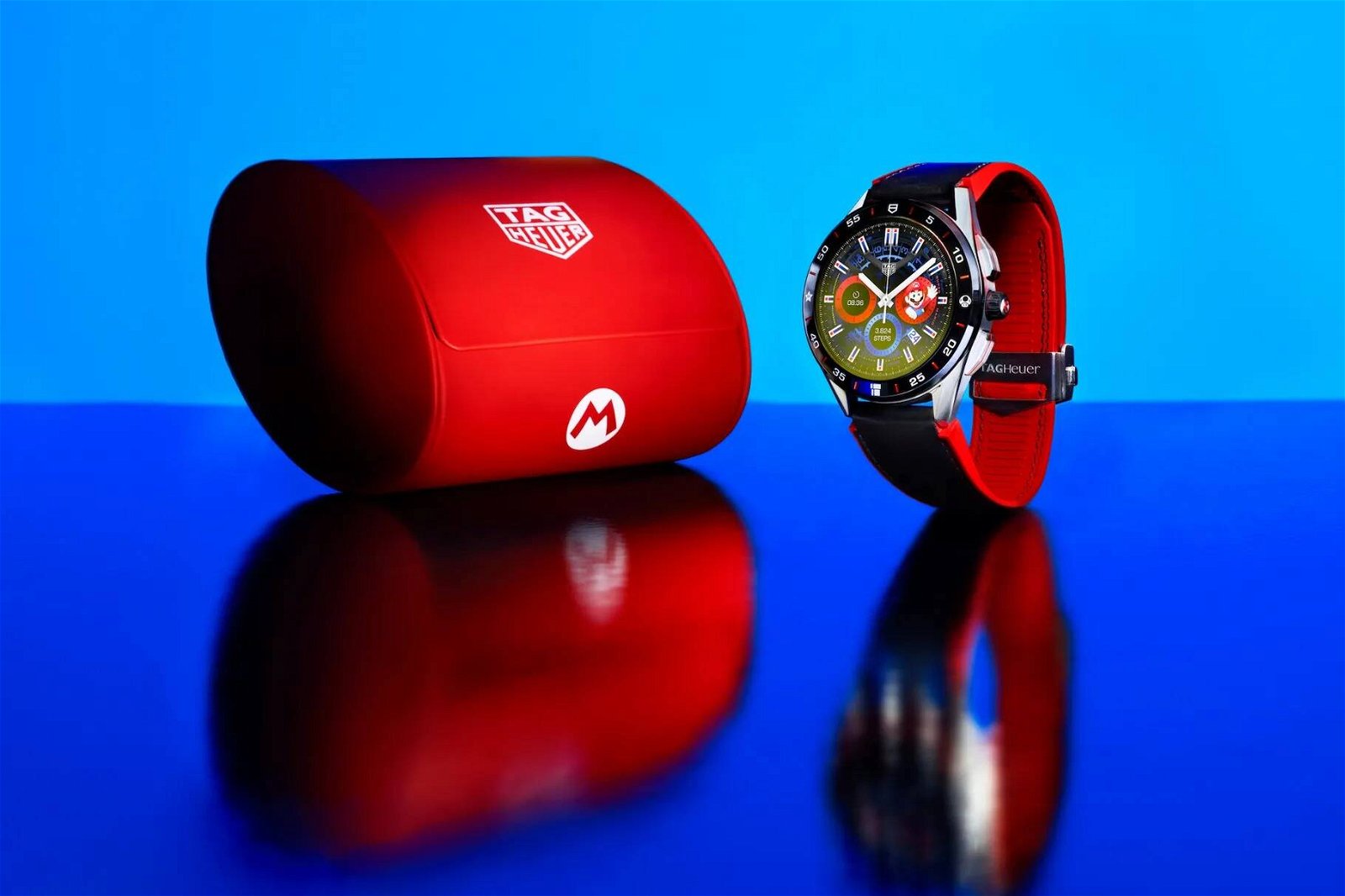 Immagine di Super Mario, lo smartwatch di lusso prodotto da Tag Heuer in edizione limitata