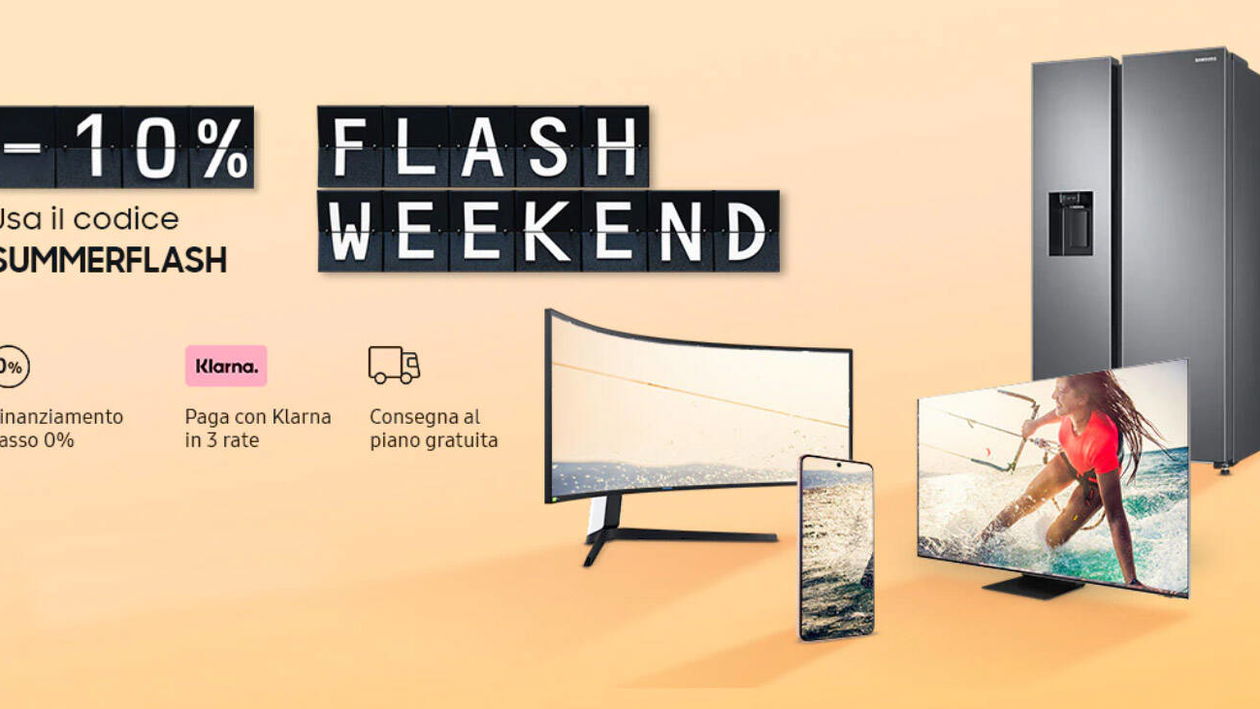 Immagine di Samsung Flash Weekend, extra sconto del 10% fino al 9 agosto!
