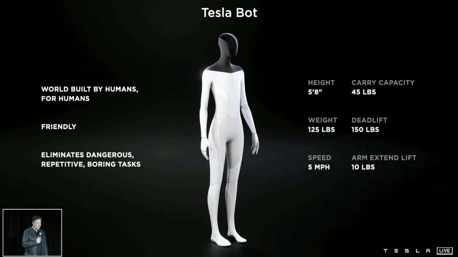 Immagine di Tesla presenta il suo robot umanoide, e non scherza