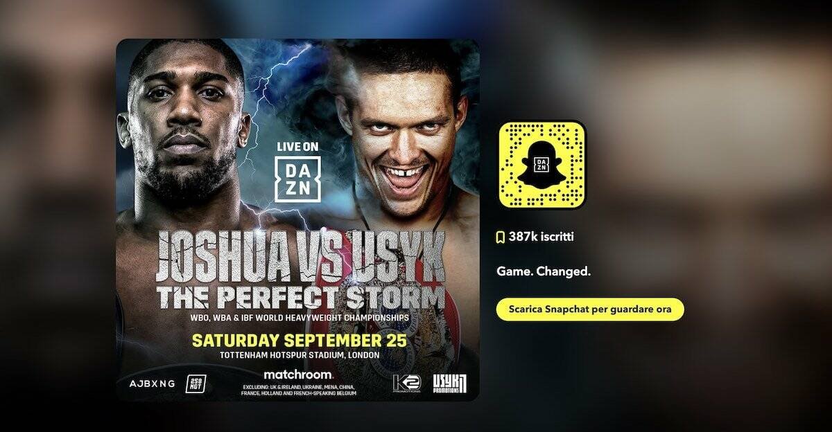 Immagine di DAZN annuncia una partnership con Snapchat dedicata alla boxe