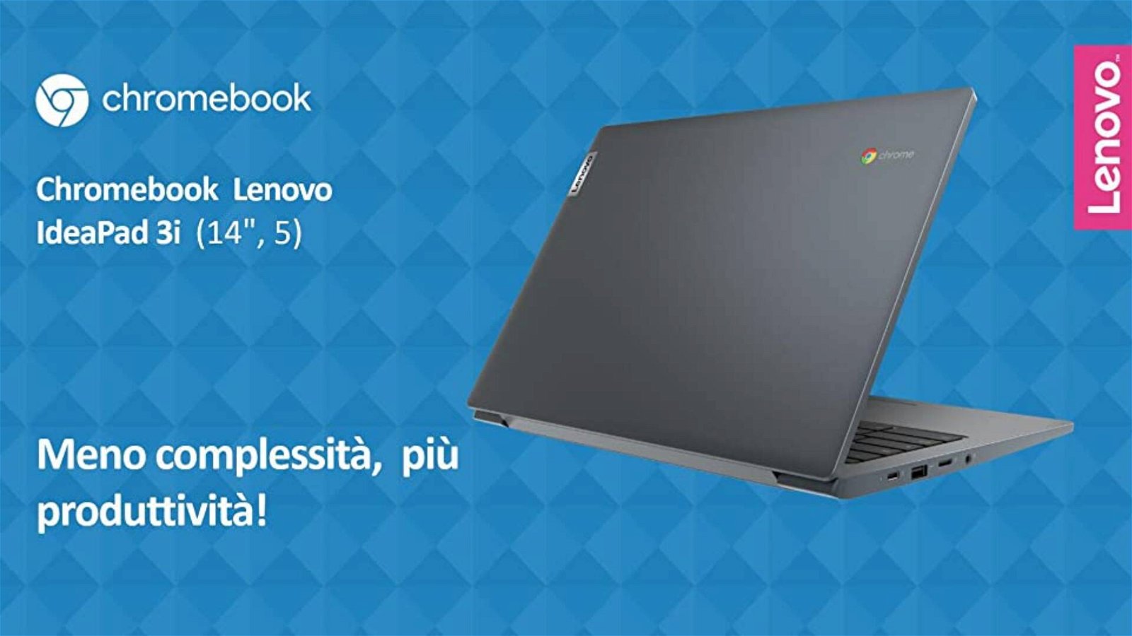 Immagine di Offerte del giorno Amazon: Chromebook Lenovo IdeaPad 3 in sconto del 43%!