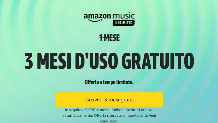 Immagine di Come ottenere 3 mesi gratis di Amazon Music Unlimited