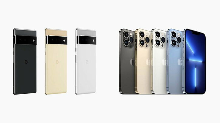 Immagine di Google Pixel 6 Pro vs iPhone 13 Pro Max, sfida fra giganti