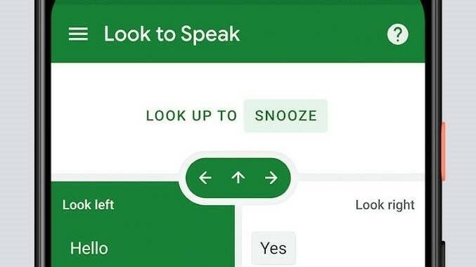 Immagine di Look to Speak, l'app di Google che permette di parlare con lo sguardo