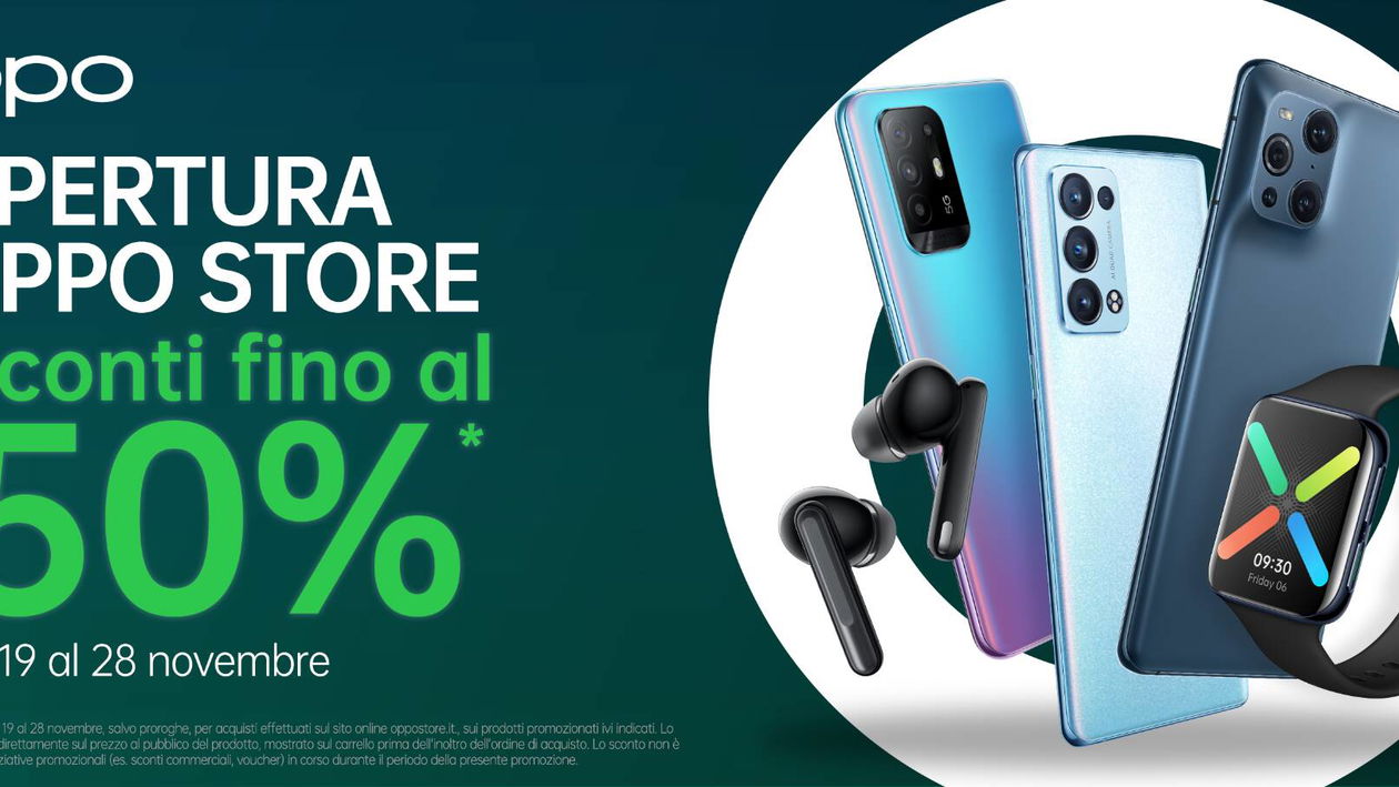 Immagine di Oppo Store, una valanga di sconti fino al 50% per l'inaugurazione dell'e-shop