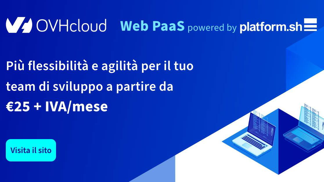 Immagine di Web PaaS, il nuovo servizio di OVHcloud per webdev