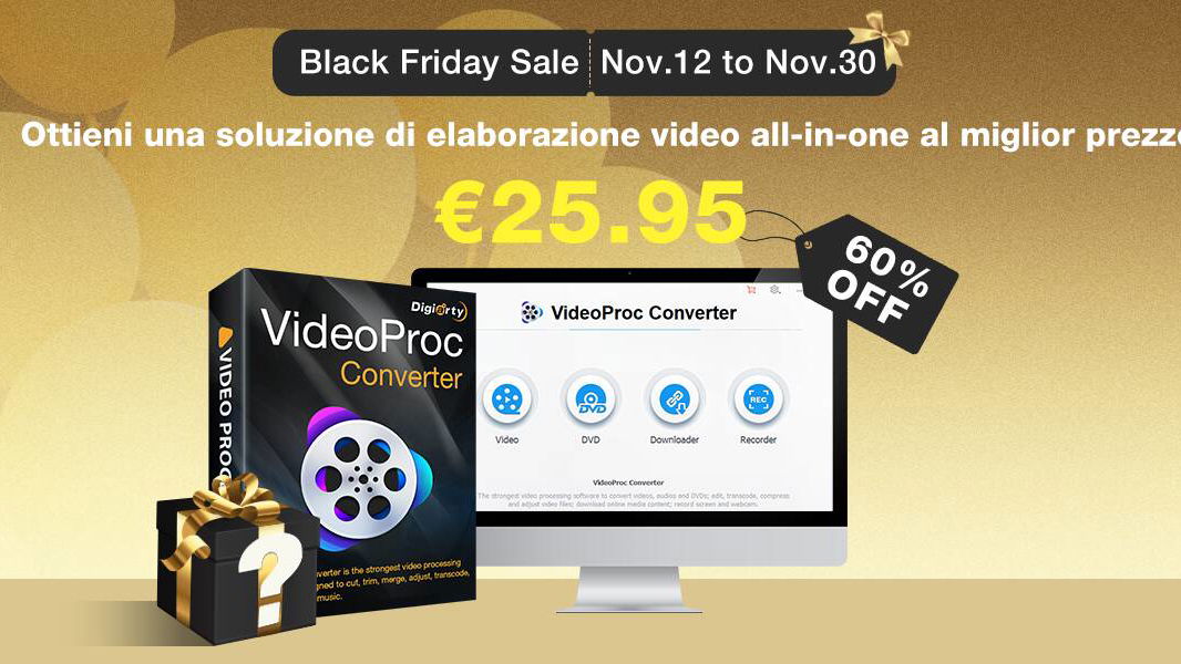 Immagine di Black Friday: ottieni il miglior convertitore video al prezzo più basso e con un regalo gratuito