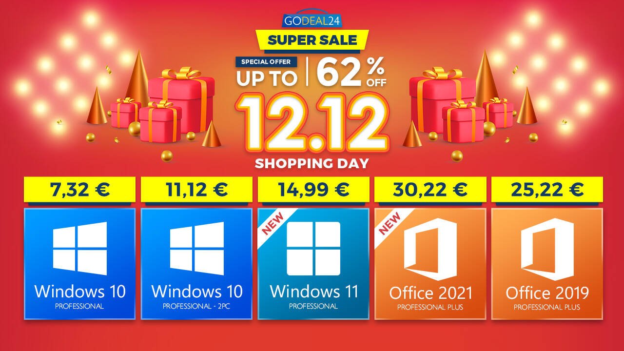 Immagine di Saldi del Double12: Office 2021 a meno di 15 euro, Windows 10 a 7 euro
