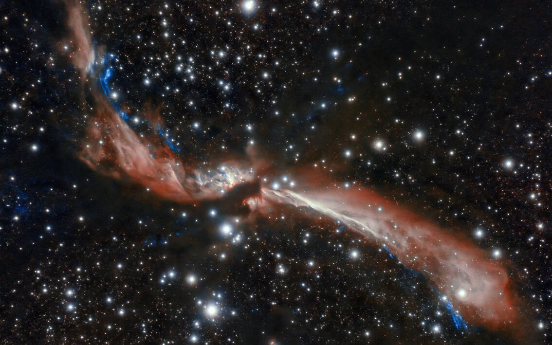 Immagine di Giovani getti stellari catturati dal Gemini South Telescope