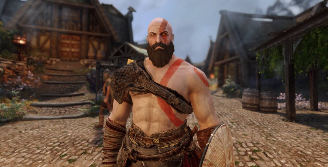 Immagine di Skyrim dà il benvenuto a Kratos con questa mod!