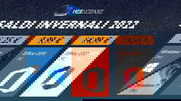 Immagine di Windows 11 Pro da 6,25€ e Office da 9,99€ grazie alle incredibili offerte di Yeslicense!