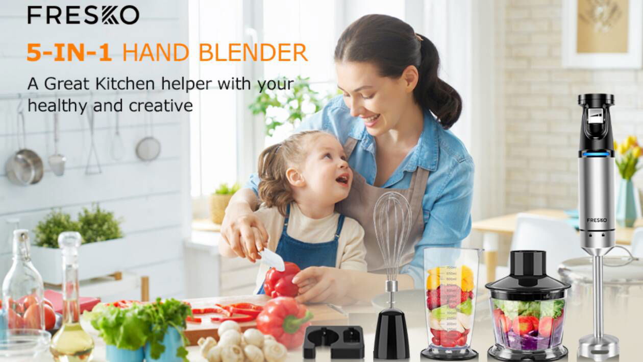 Immagine di Questo splendido frullatore a immersione, con tanto di accessori, è in sconto del 50% su Amazon! Lo paghi meno di 23€!