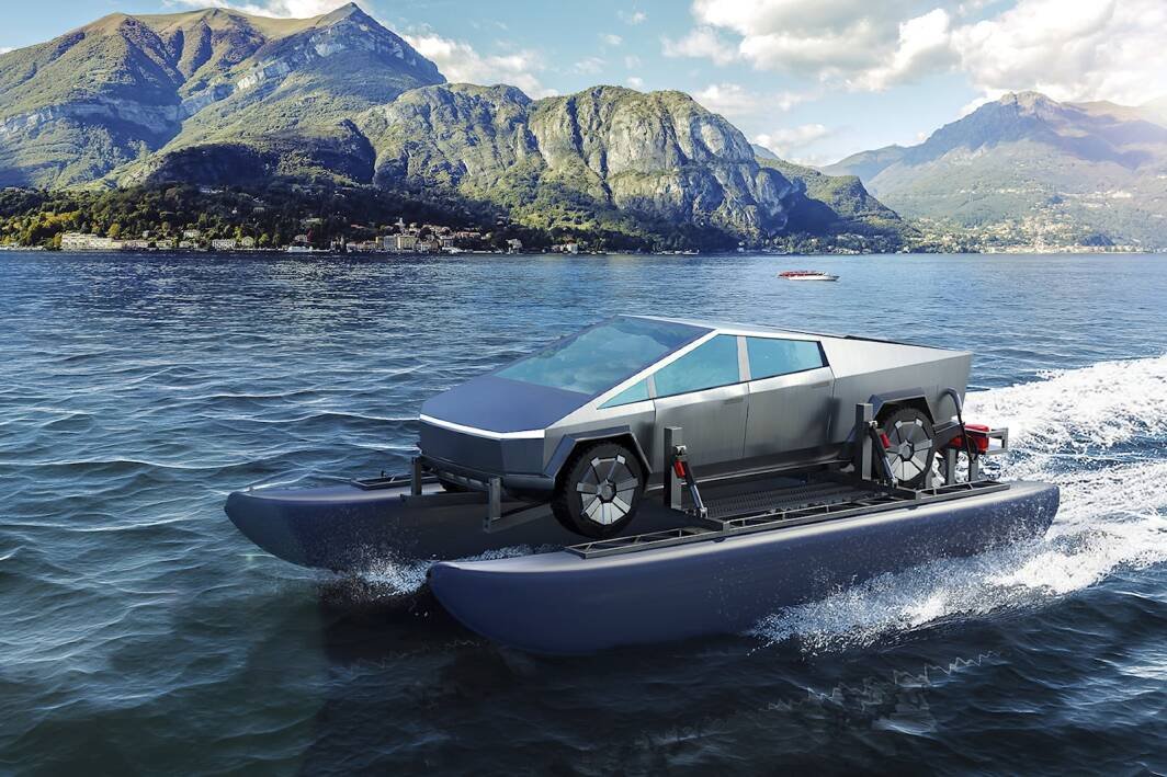 Immagine di Con questo kit Tesla Cybertruck può navigare nell’acqua