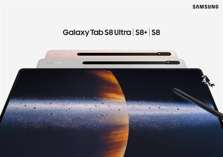 Immagine di Samsung Galaxy Tab S8, S8+ e S8 Ultra ufficiali: il notch arriva sul tablet Android più potente