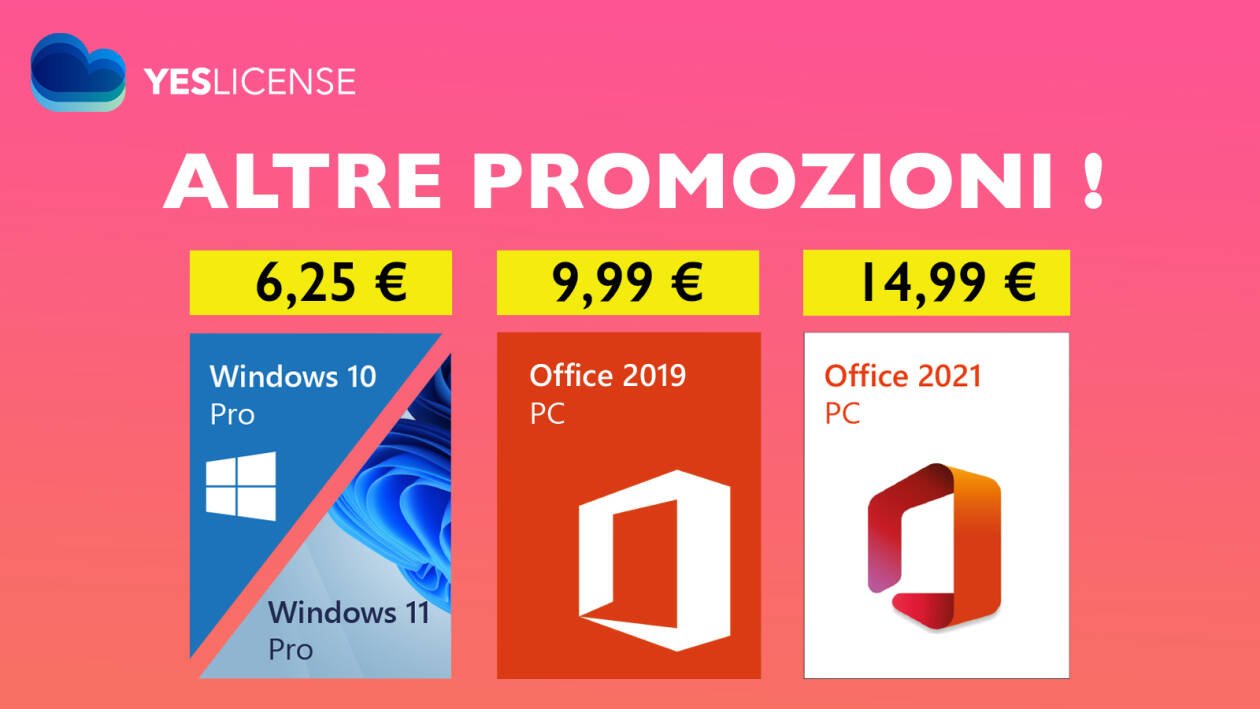 Immagine di Licenze Office e Windows a prezzi da urlo grazie alle irrinunciabili offerte Yeslicense!