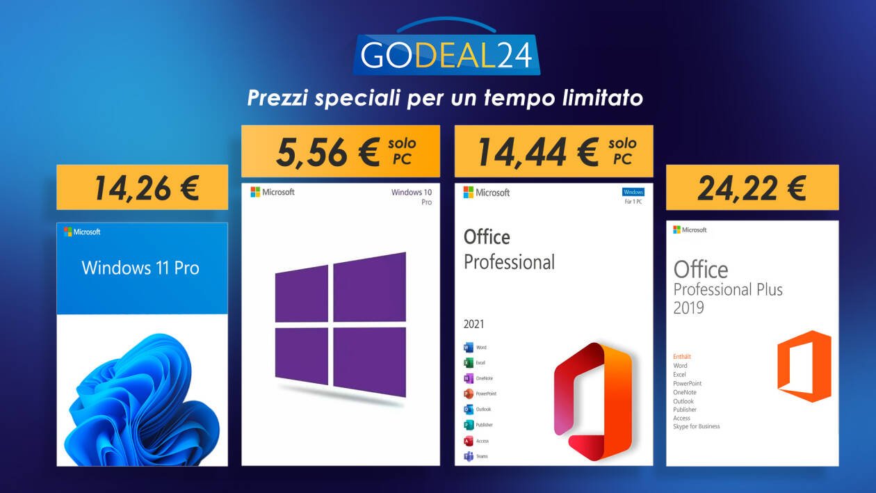 Immagine di Licenze Windows a partire da 5,56€, gli sconti GoDeal24