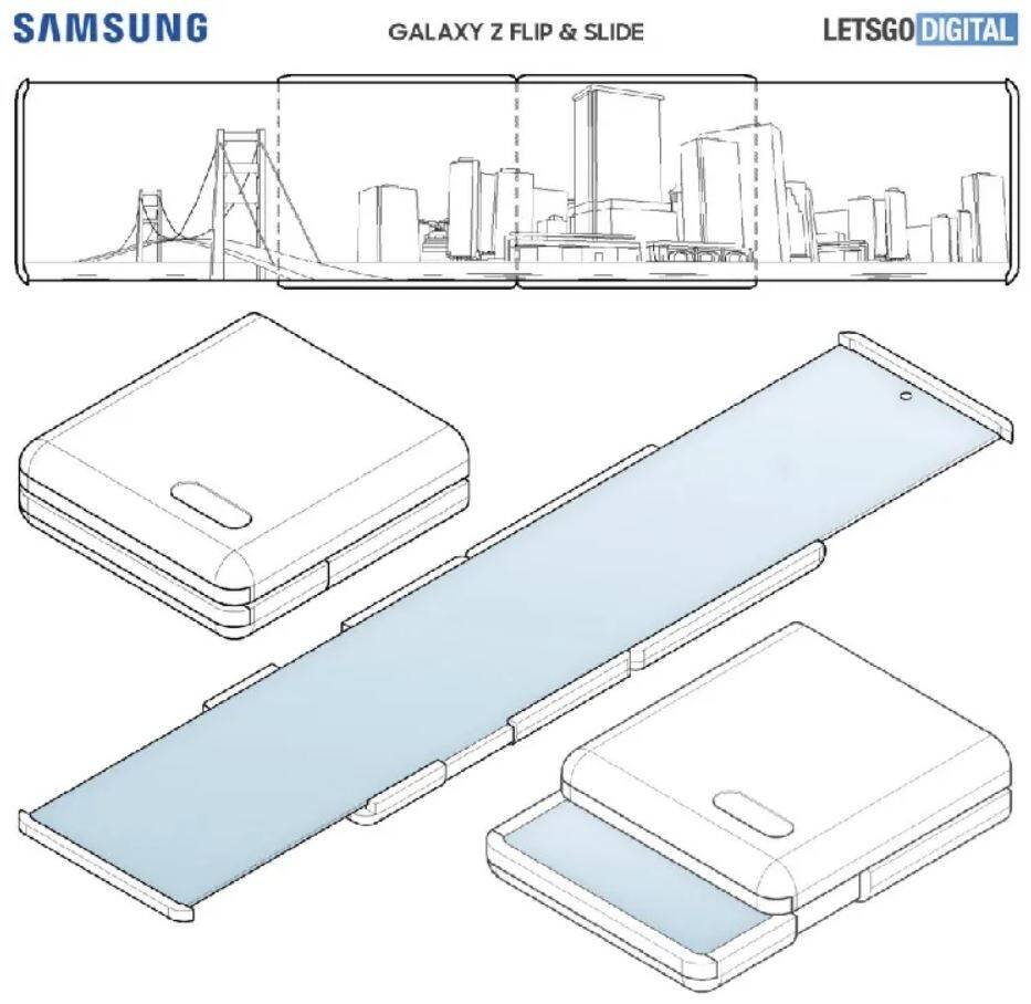Immagine di Galaxy Z Flip &amp; Slide: Samsung brevetta uno smartphone con schermo estensibile