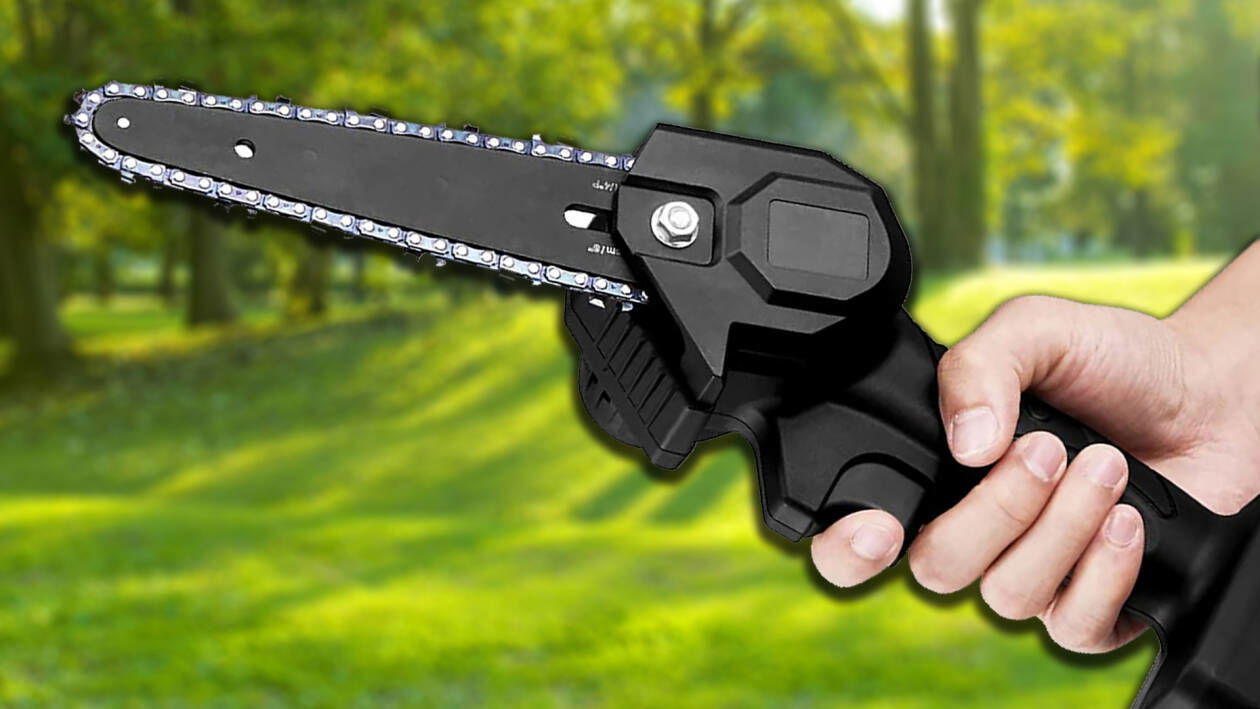 Immagine di Mini motosega a batteria, perfetta per il giardinaggio, a meno di 85€!