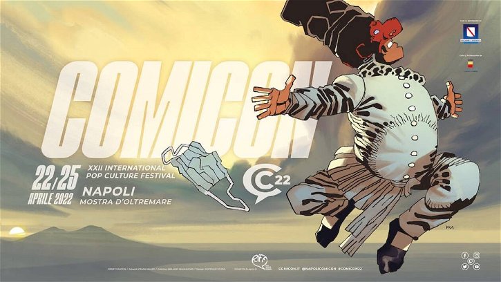 Immagine di Valerio Lundini, Roberto Recchioni e Jordi Bernet al Napoli Comicon 2022