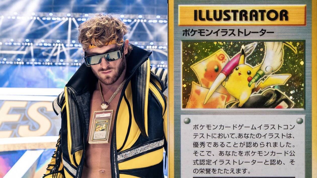 Immagine di Logan Paul indossa una carta Pokémon da 5 milioni di dollari a Wrestlemania