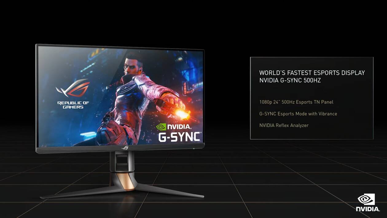 Immagine di Nvidia al Computex con giochi, laptop e un monitor G-Sync 500Hz