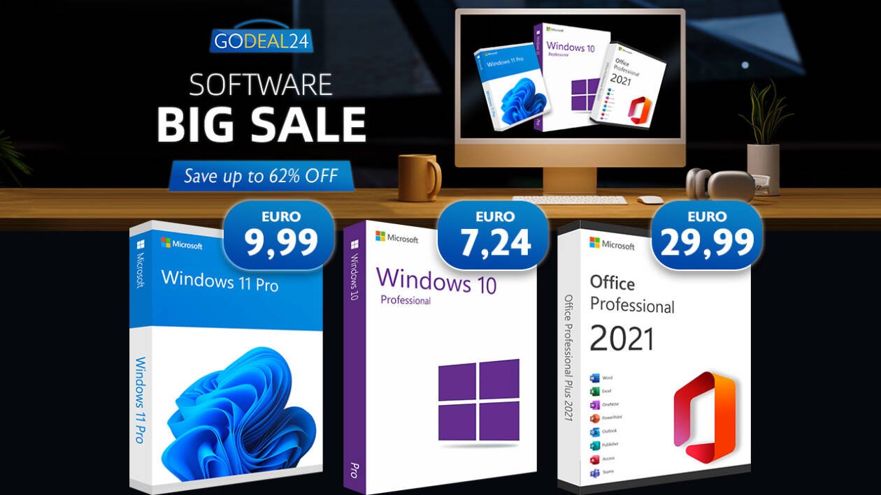 Immagine di Windows e Office ai prezzi più bassi su GoDeal24: Windows da 5,56€!