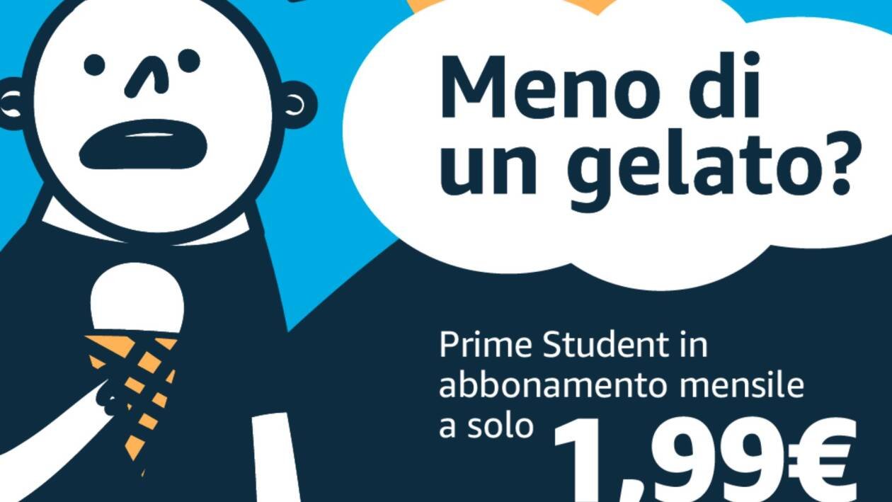 Immagine di Prime Student diventa mensile! Solo 1,99€ al mese, meno di un gelato!