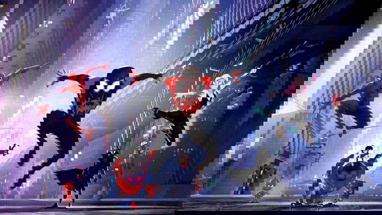Immagine di I Ragni nel poster di Spider-Man: Across the Spider-Verse