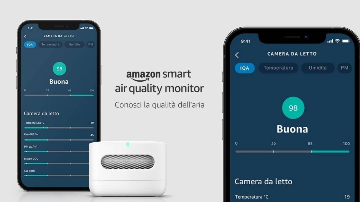 Immagine di Amazon Smart Air Quality Monitor: monitoraggio dell'aria in casa, in sconto del 31%!