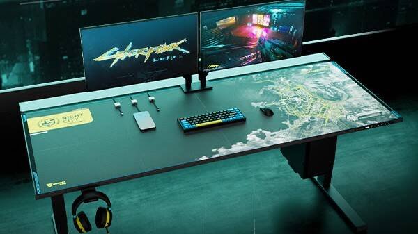 Immagine di Cyberpunk 2077: Secretlab ha la scrivania e gli accessori perfetti per i fan