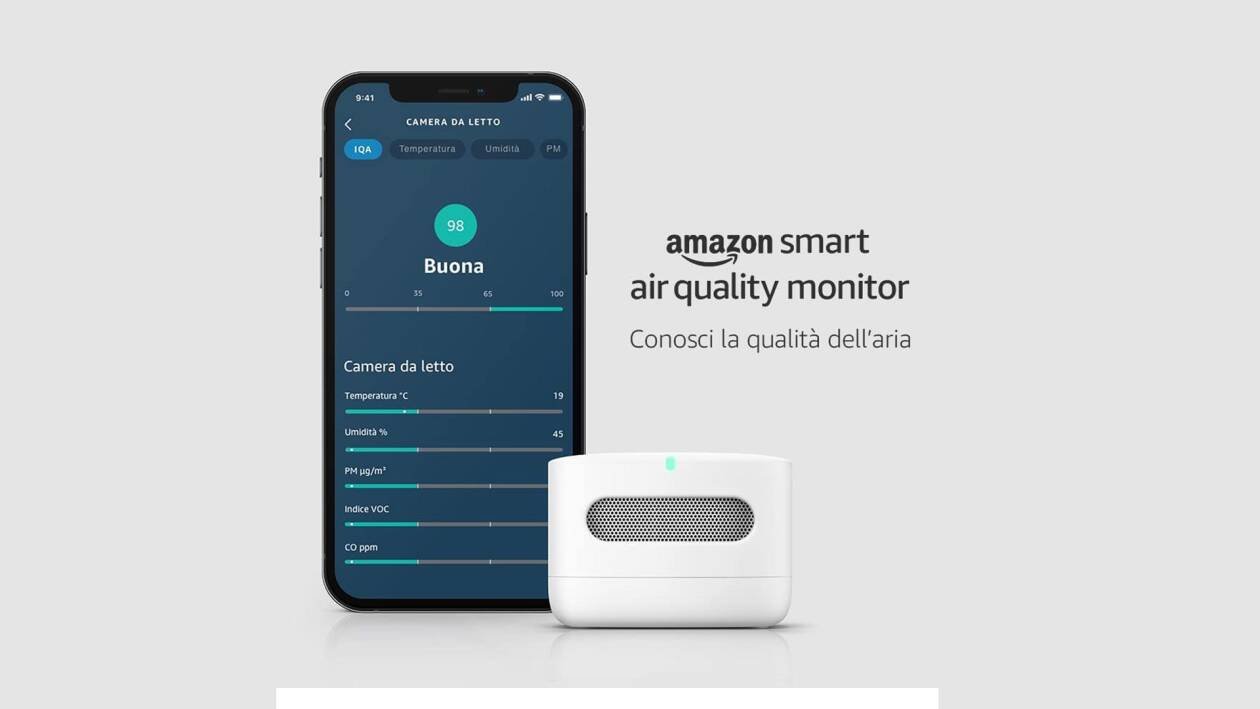 Immagine di Sistema smart di monitoraggio dell'aria by Amazon a meno di 50€! Utilissimo!