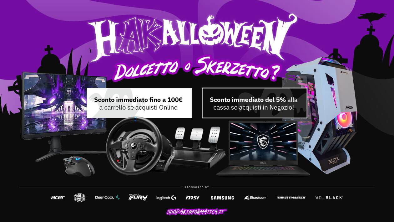 Immagine di Torna l'HAKalloween di AK! Extra sconti fino a 100€ o 5% su hardware PC e gaming!