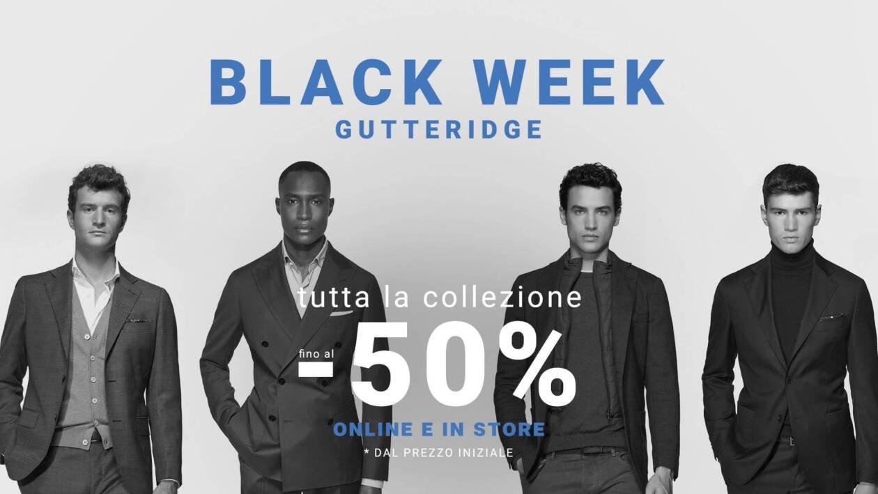 Immagine di Gutteridge, 50% di sconto su tutta la collezione per la Black Week