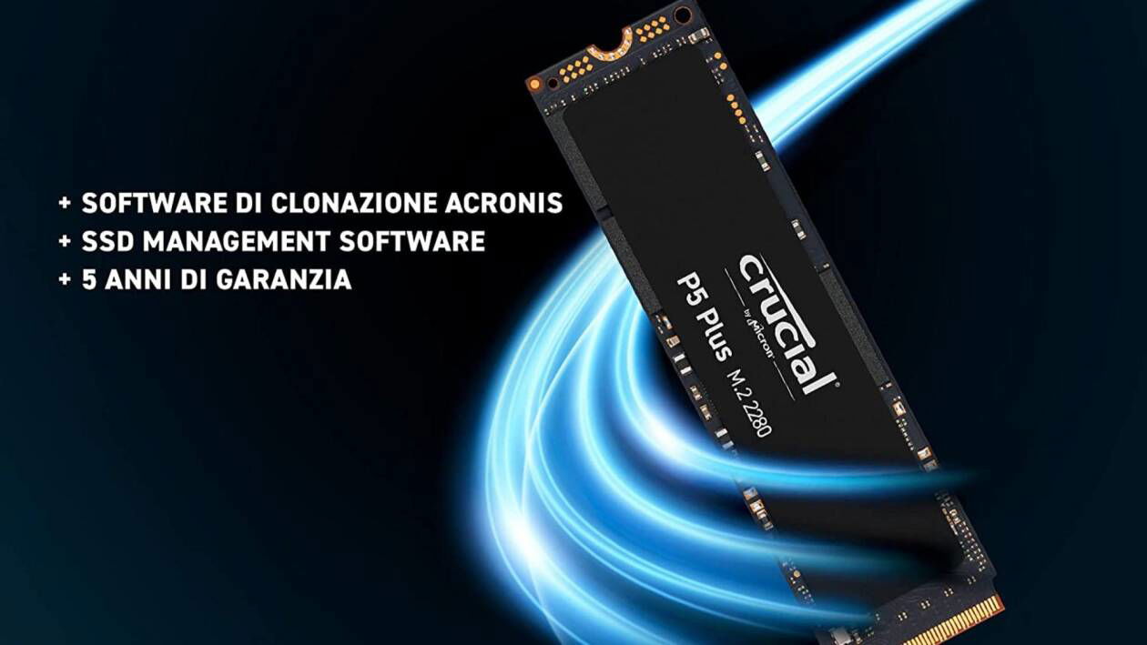 Immagine di SSD Crucial P5 Plus da 1 TB in sconto del 30% su Amazon!