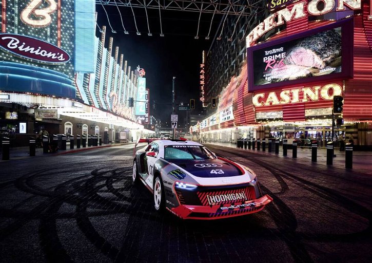 Immagine di Electrikhana: Ken Block a Las Vegas sulla Audi S1 Hoonitron