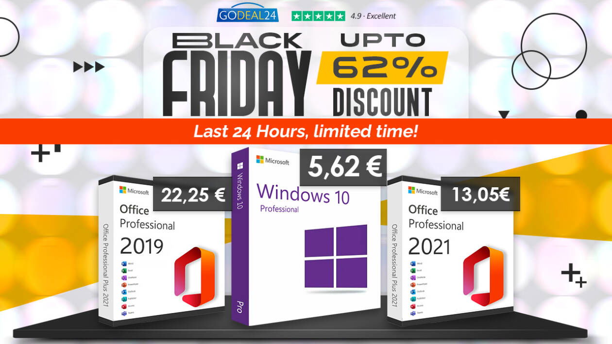 Immagine di Sconti Black Friday 2022 su GoDeal24, i prezzi più bassi dell'anno per 24 ore!