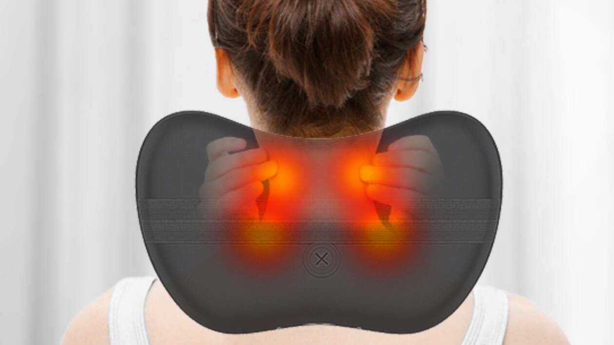 Immagine di Cuscino massaggiante riscaldato, in sconto del 47% su Amazon!