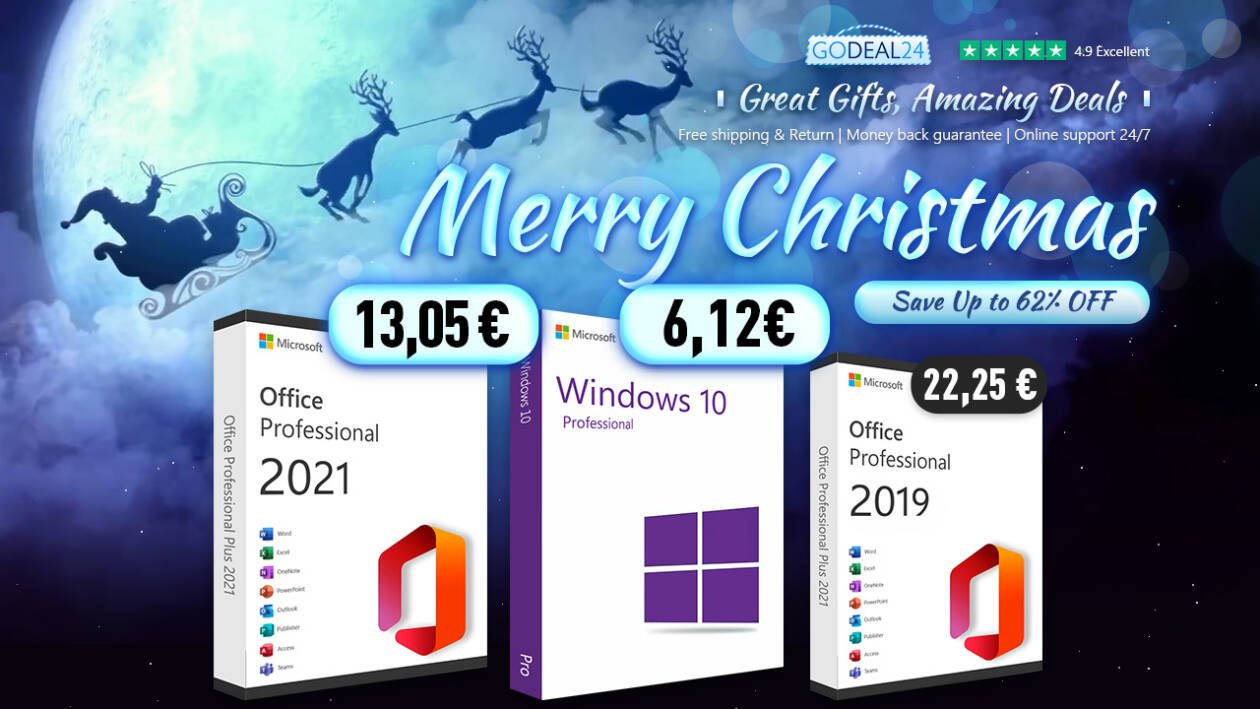 Immagine di Windows 10 e Office originali da 6,12€ per i saldi di Natale GoDeal24!