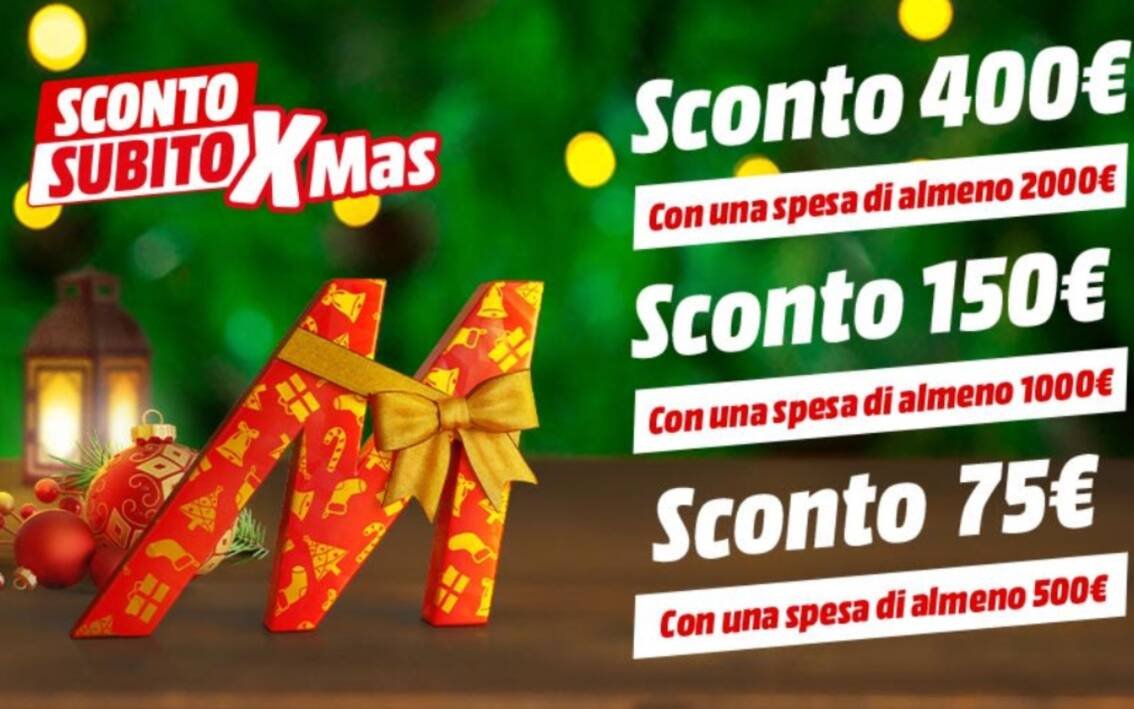 Immagine di Mediaworld: arrivano le offerte di Natale! Sconto sul carrello fino a 400€!