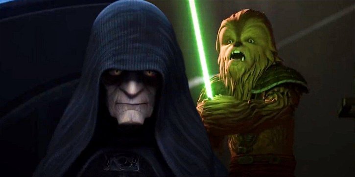 Immagine di Rex, Palpatine e il Wookie Gungi nel trailer di Star Wars: The Bad Batch 2