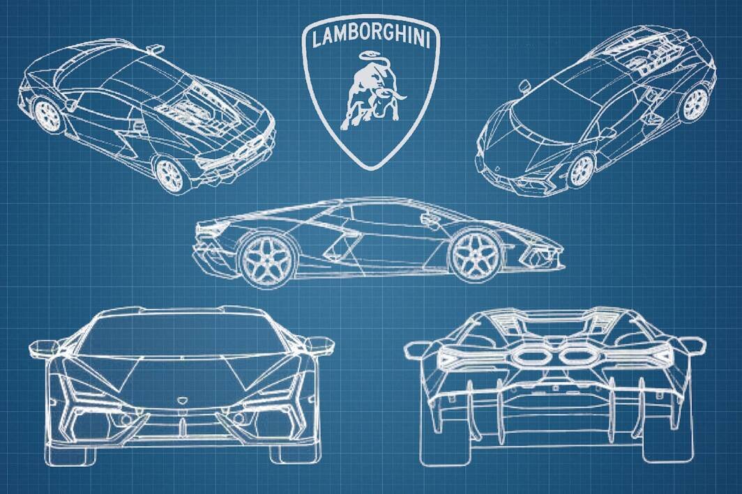 Immagine di Svelati in rete i disegni della nuova Lamborghini