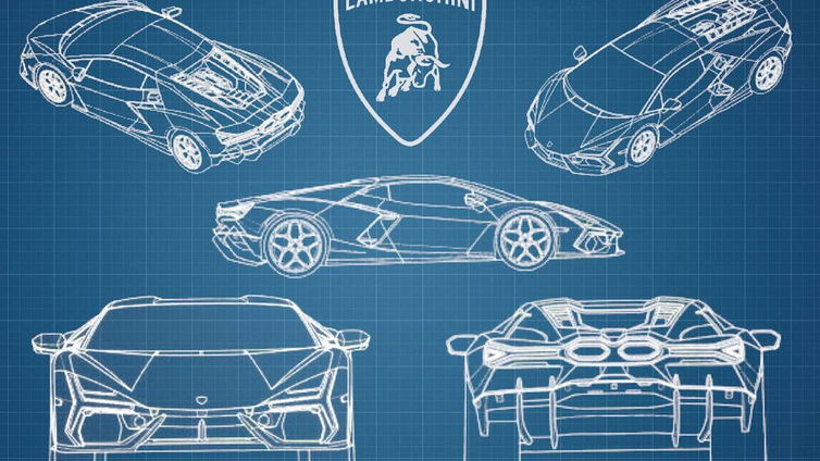 Immagine di Svelati in rete i disegni della nuova Lamborghini