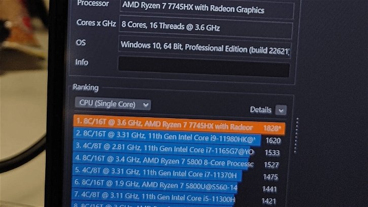 Immagine di AMD Ryzen 7 7745HX va come un Core i9-12900HX, ma ha solo 8 core