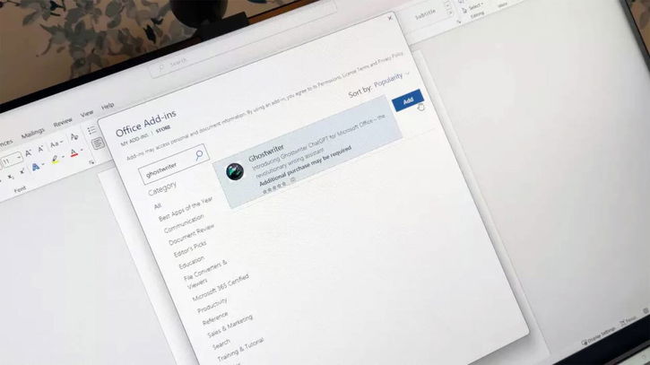 Immagine di ChatGPT arriva su Word con l'estensione Ghostwriter