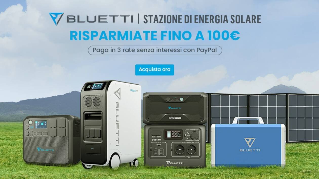 Immagine di Alimentatori e pannelli solari Bluetti, super risparmi con il doppio sconto!