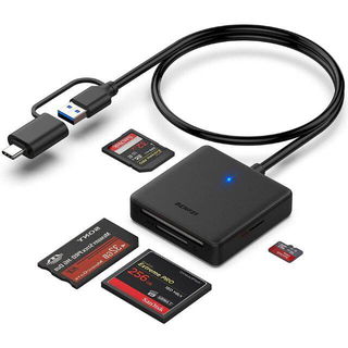 Lettore di schede USB 3.2 Gen1 (USB 3.0) compatto con connettore USB C e  USB A