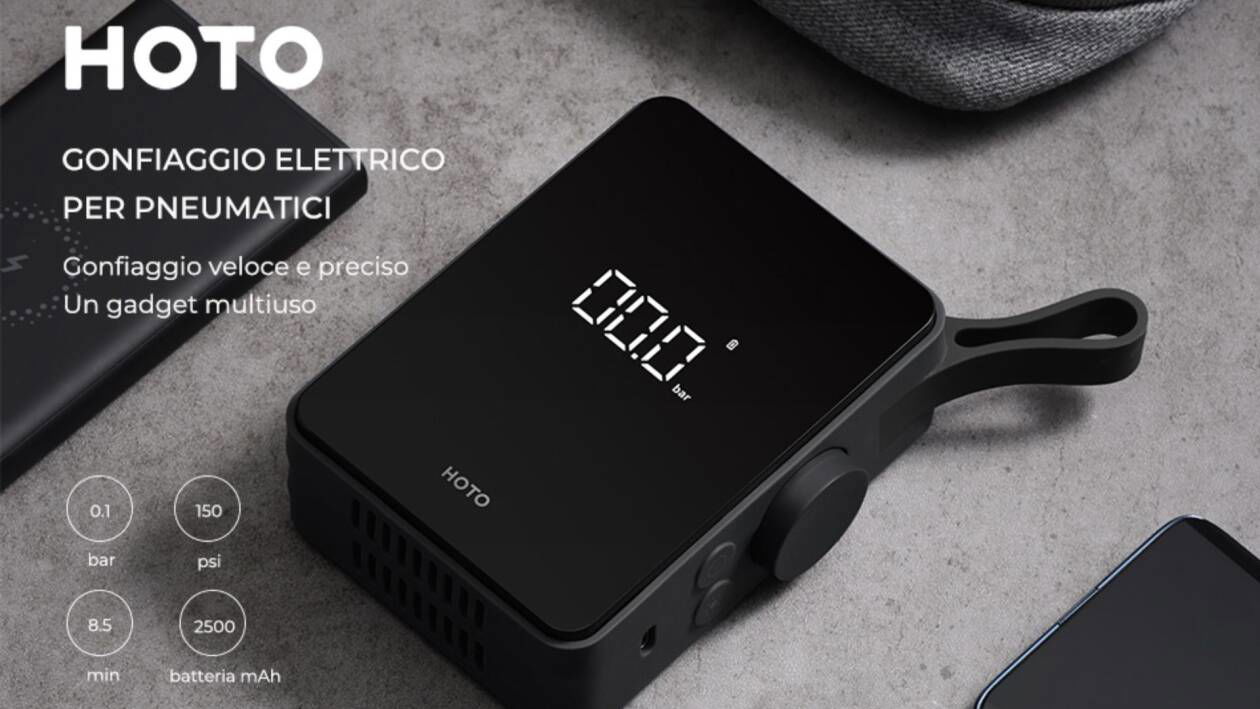 Immagine di Ottimo compressore portatile, perfetto per auto e moto, in sconto di 30€!