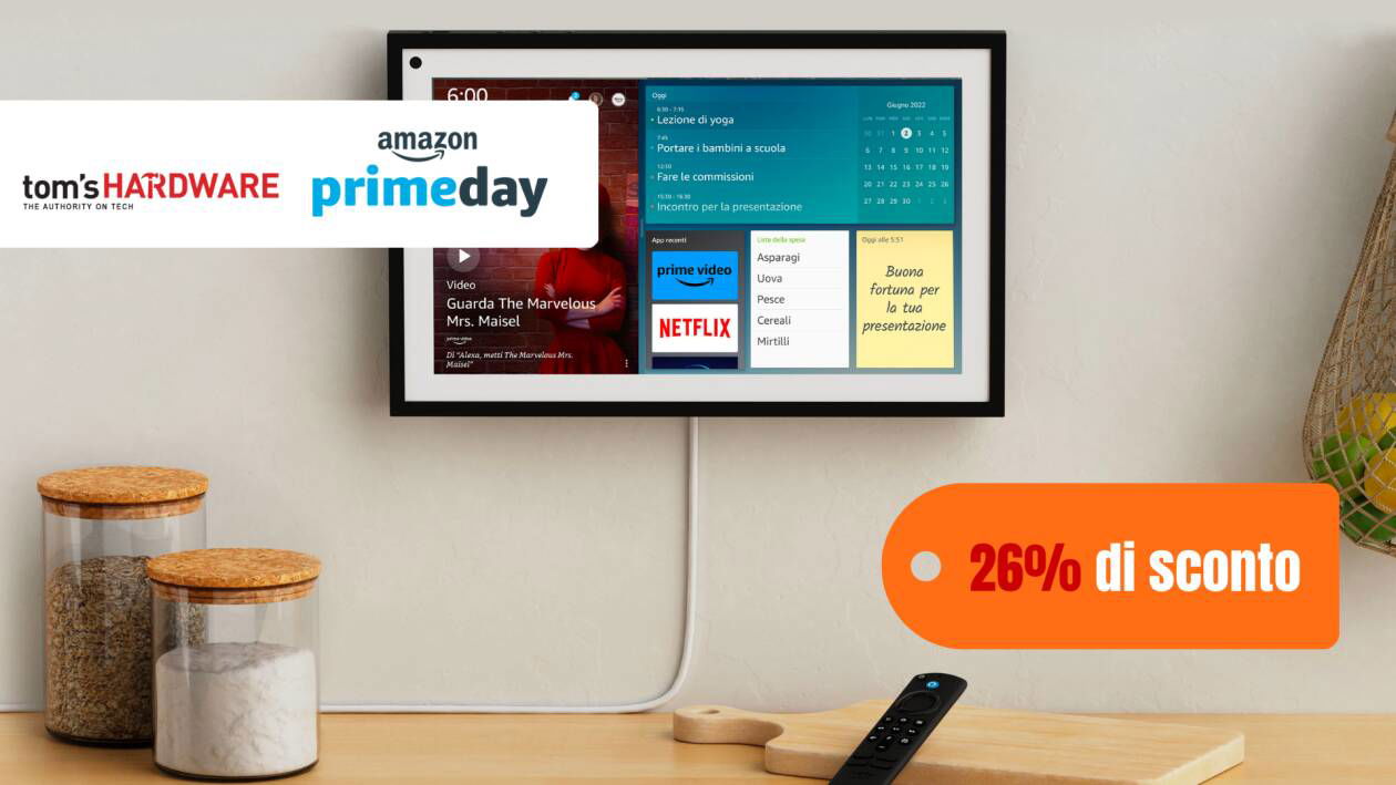 Immagine di Echo Show 15 + Telecomando in sconto del 26% con il Prime Day 2023